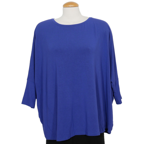 Blue Viscose Jersey Knit Box Top M - Picture 1 of 4